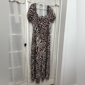 Cream and Brown Zebra Jumpsuit
